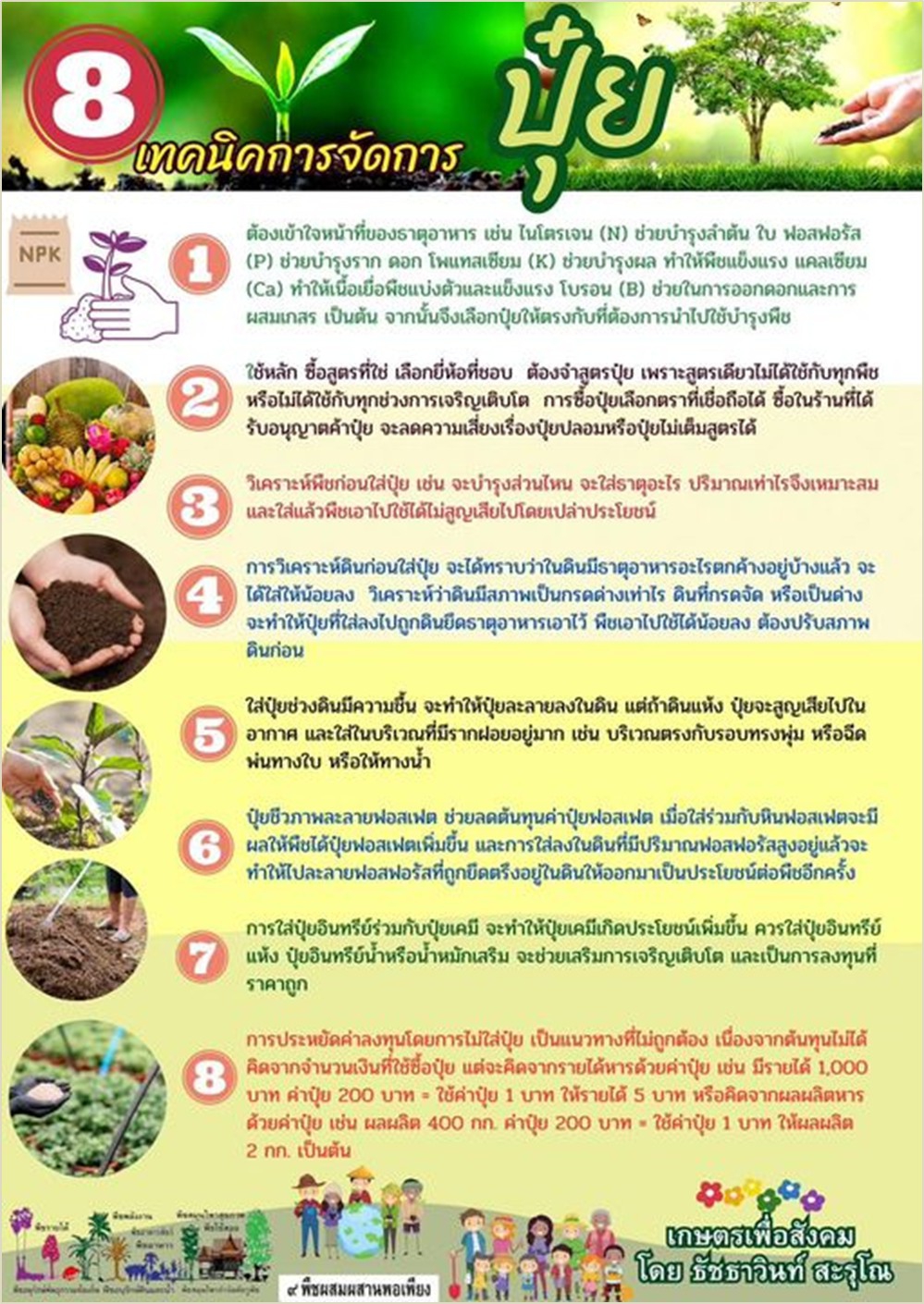 8 เทคนิคการจัดการปุุ๋ย