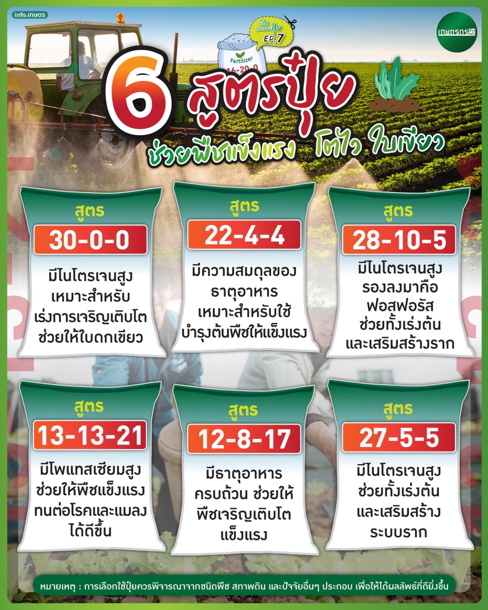 6สูตรปุ๋ยเร่งต้นบำรุงใบช่วยให้พืชแข็งแรง