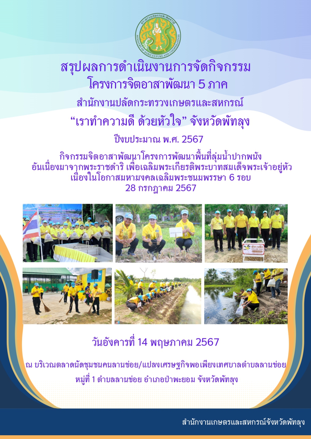 สรุปผลการดำเนินงานการจัดกิจกรรม