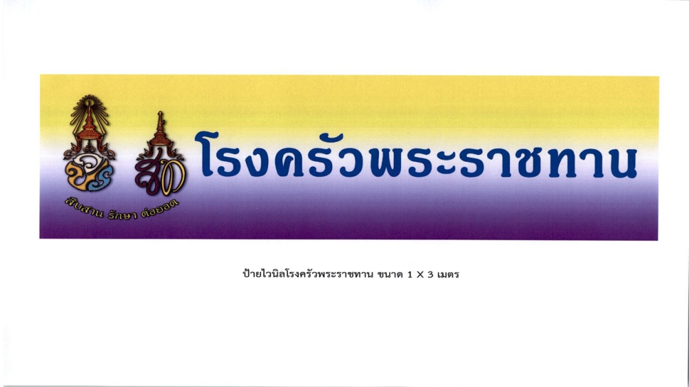 แจ้งการปรับเปลี่ยนสีป้ายโรงครัวพระราชทานและป้ายอาหารและเครื่องดื่มพระราชทาน