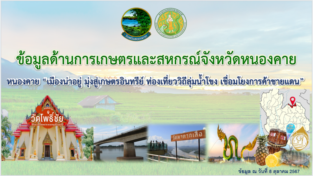 ข้อมูลพื้นฐานด้านการเกษตรและสหกรณ์จังหวัดหนองคาย