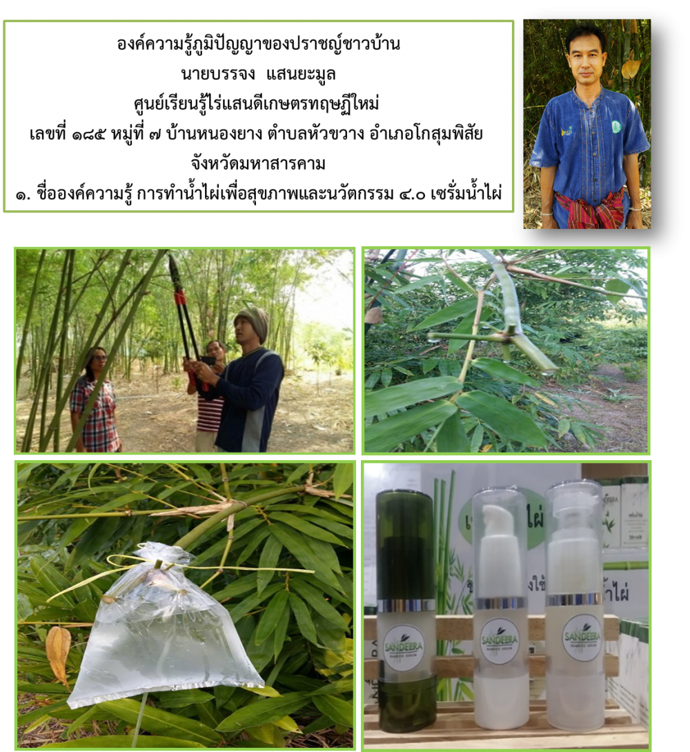 การทำน้ำไผ่เพื่อสุขภาพและนวัตกรรม 4.0 เซรั่มน้ำไผ่