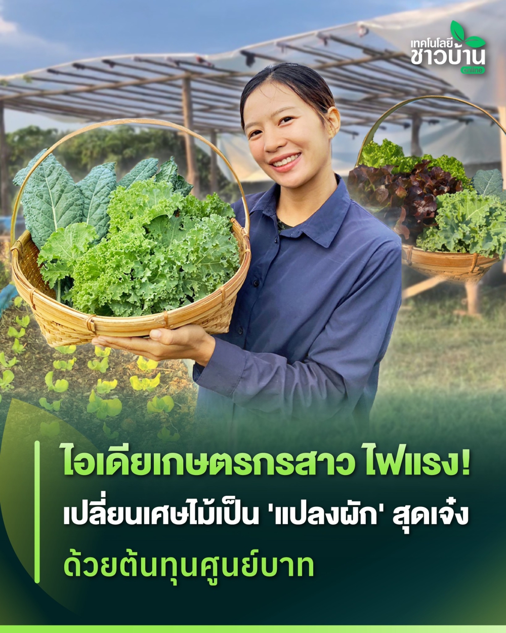 ไอเดียเกษตรกรสาวไฟแรง!เปลี่ยนเศษไม้เป็น