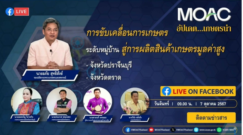 ร่วมรับชมรายการLIVEสด“อัปเดตเกษตรนำ”ประจำวันที่