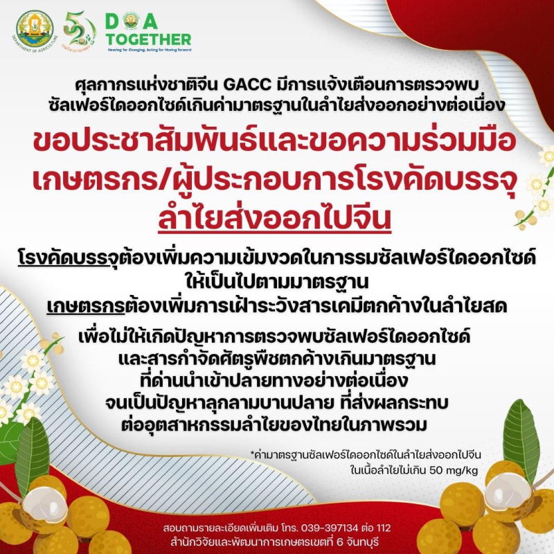 เกษตรกรและผู้ประกอบการโรงคัดบรรจุลำไยต้องรู้