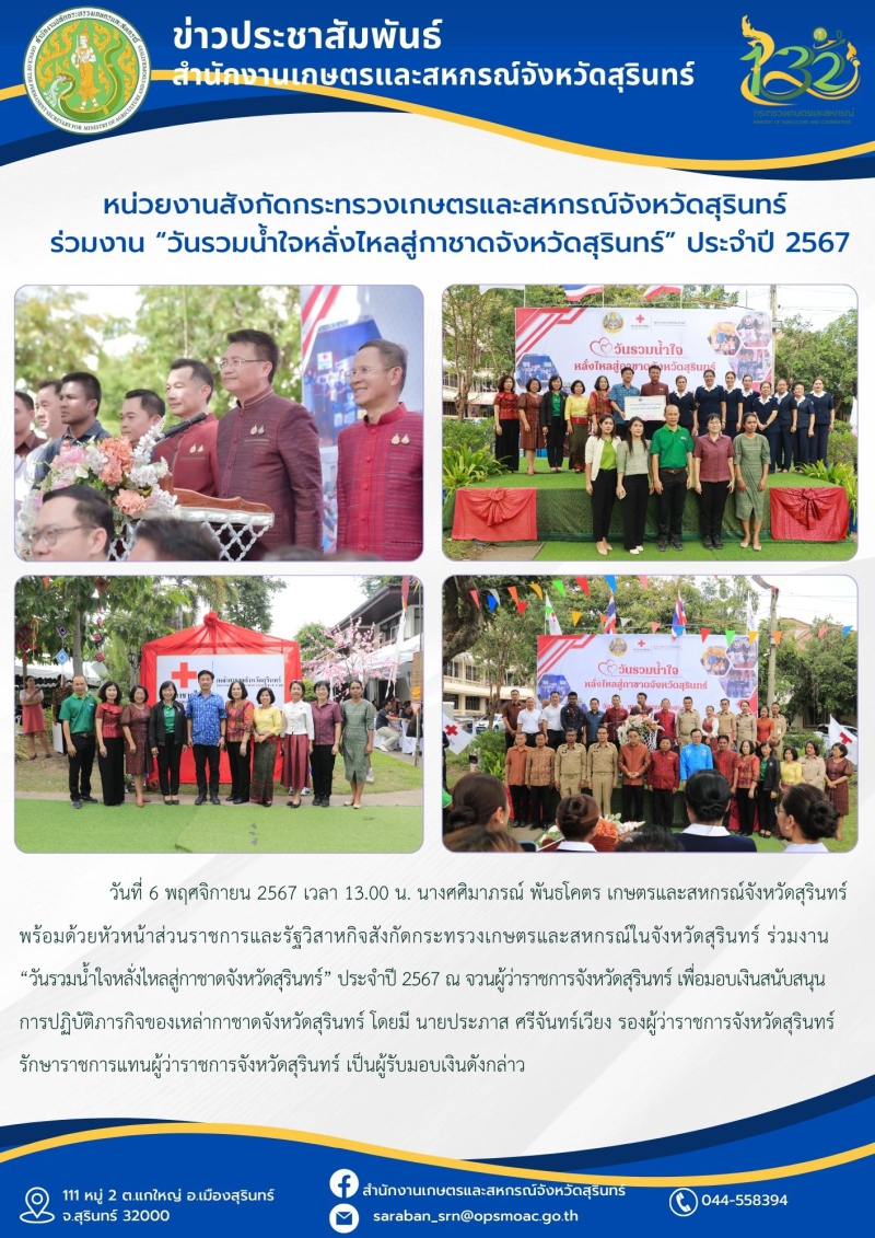 หน่วยงานสังกัดกระทรวงเกษตรและสหกรณ์จังหวัดสุรินทร์