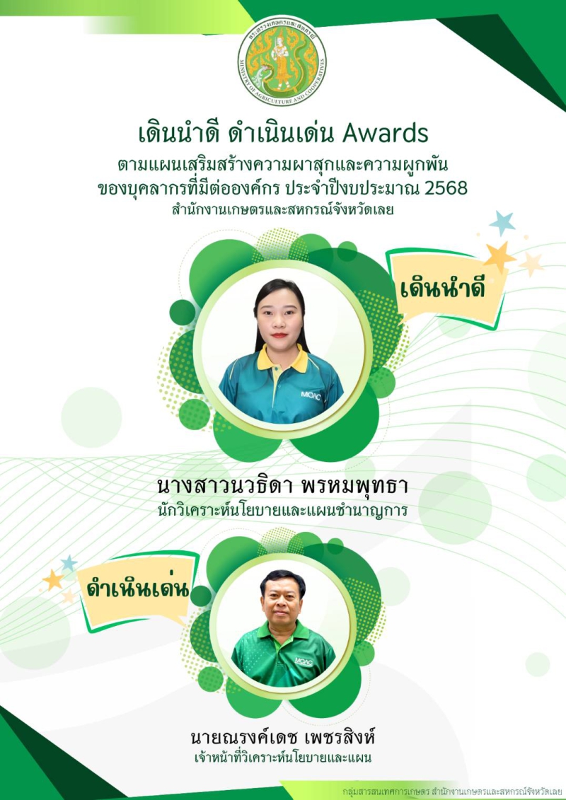 กิจกรรมเดินนำดี ดำเนินเด่น Awards ของหน่วยงานประจำปี 2568