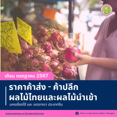 ข้อมูลราคาค้าส่ง-ค้าปลีกผลไม้ไทยและผลไม้นำเข้าของประเทศจีน