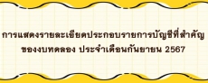 การแสดงรายละเอียดประกอบรายการบัญชีที่สำคัญของงบทดลอง