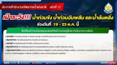 ช่วงวันที่19–23ตุลาคม2567เฝ้าระวังน้ำท่วมขัง