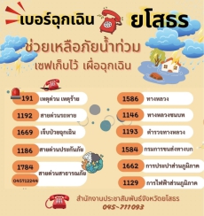 เบอร์ฉุกเฉินLineแจ้งปัญหาTraffyFondueจังหวัดยโสธร