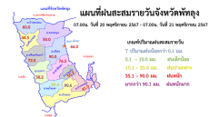 แผนที่ฝนสะสมรายวันจังหวัดพัทลุง