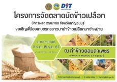 ประชาสัมพันธ์โครงการตลาดนัดข้าวเปลือก ปีการผลิต 2567/68