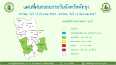 แผนที่ฝนสะสมรายวันจังหวัดพัทลุง