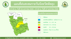 แผนที่ฝนสะสมรายวันจังหวัดพัทลุง