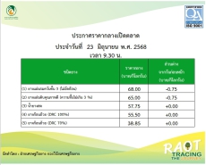 ราคากลางยางพารา ประจำวันที่ 23 มิถุนายน 2568