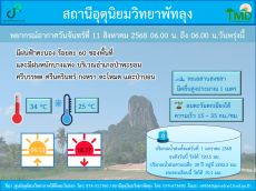อุตุนิยมวิทยาพัทลุง ประจำวัน 11 สิงหาคม 2568