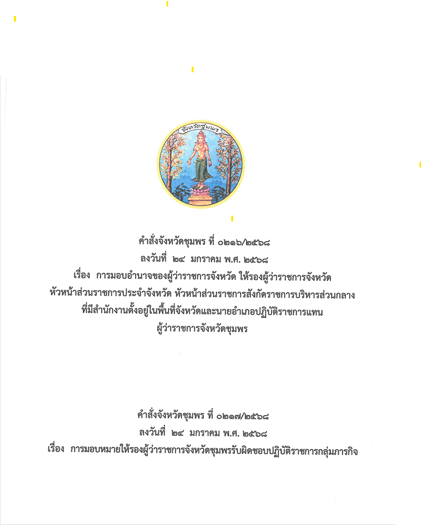 คำสั่งจังหวัดชุมพร