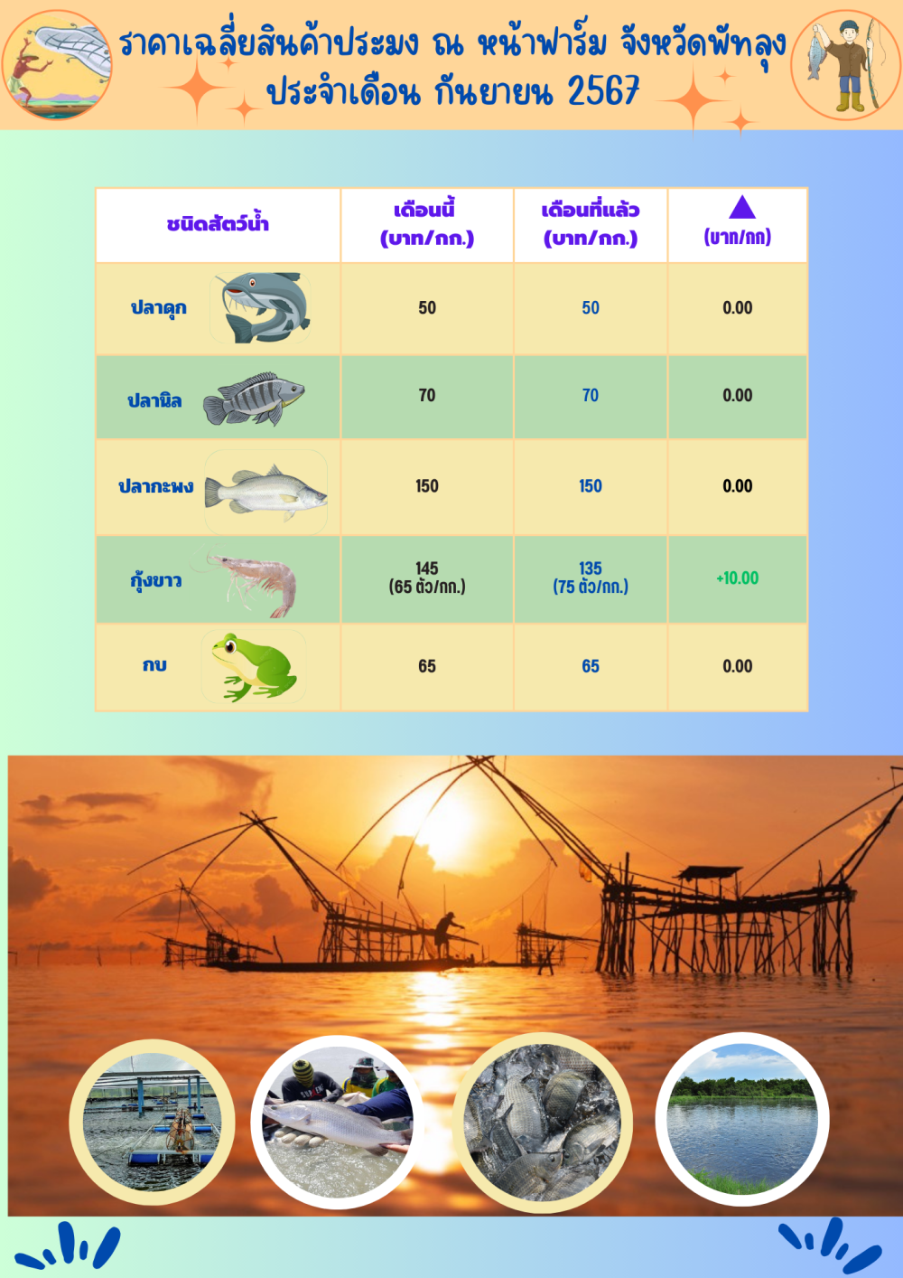 ราคาสินค้าประมงประจำเดือน กันยายน 2567