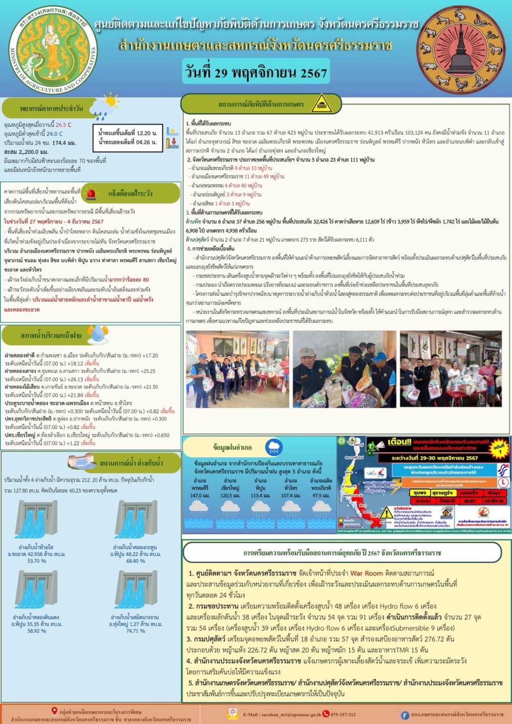 รายงานสถานการณ์ภัยพิบัติด้านการเกษตร