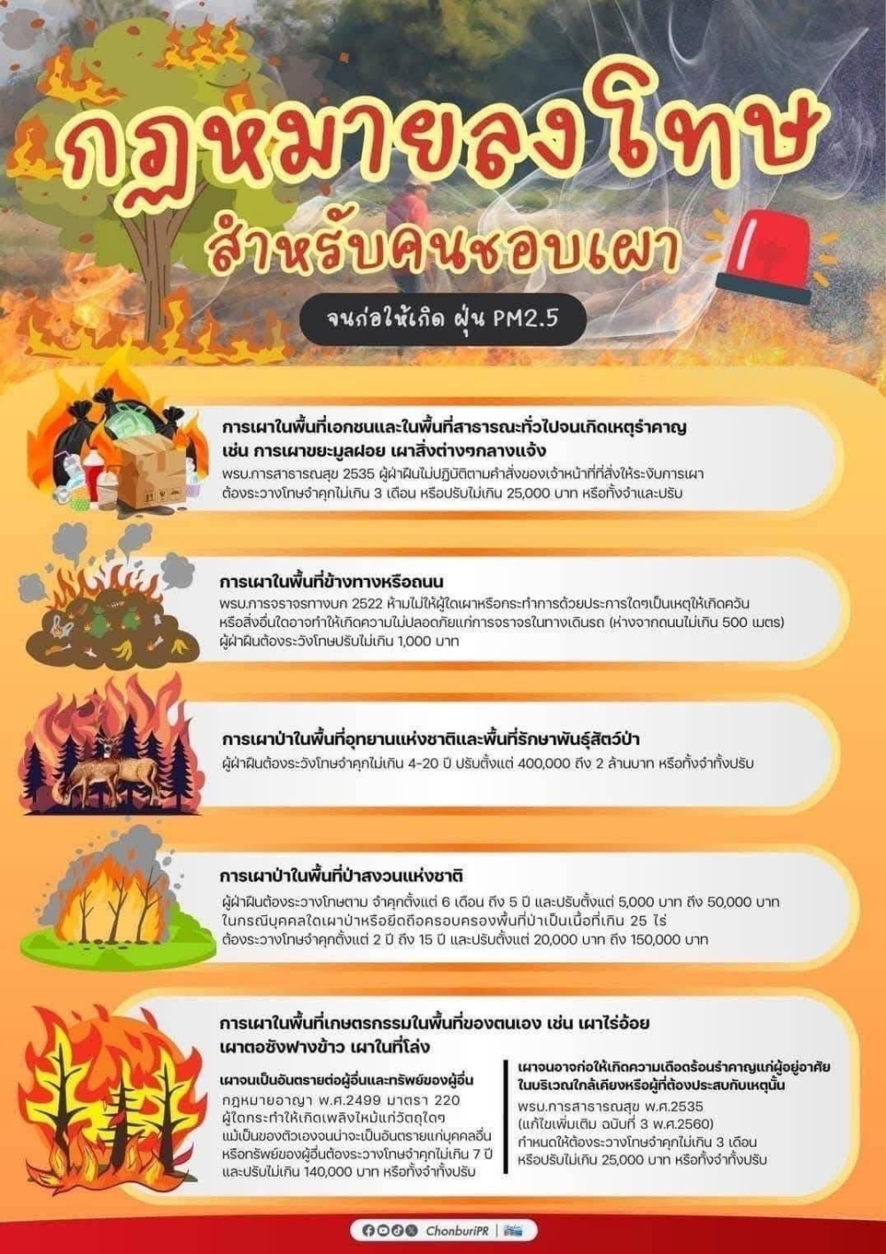 กฏหทายลงโทษ สำหรับคนชอบเผา