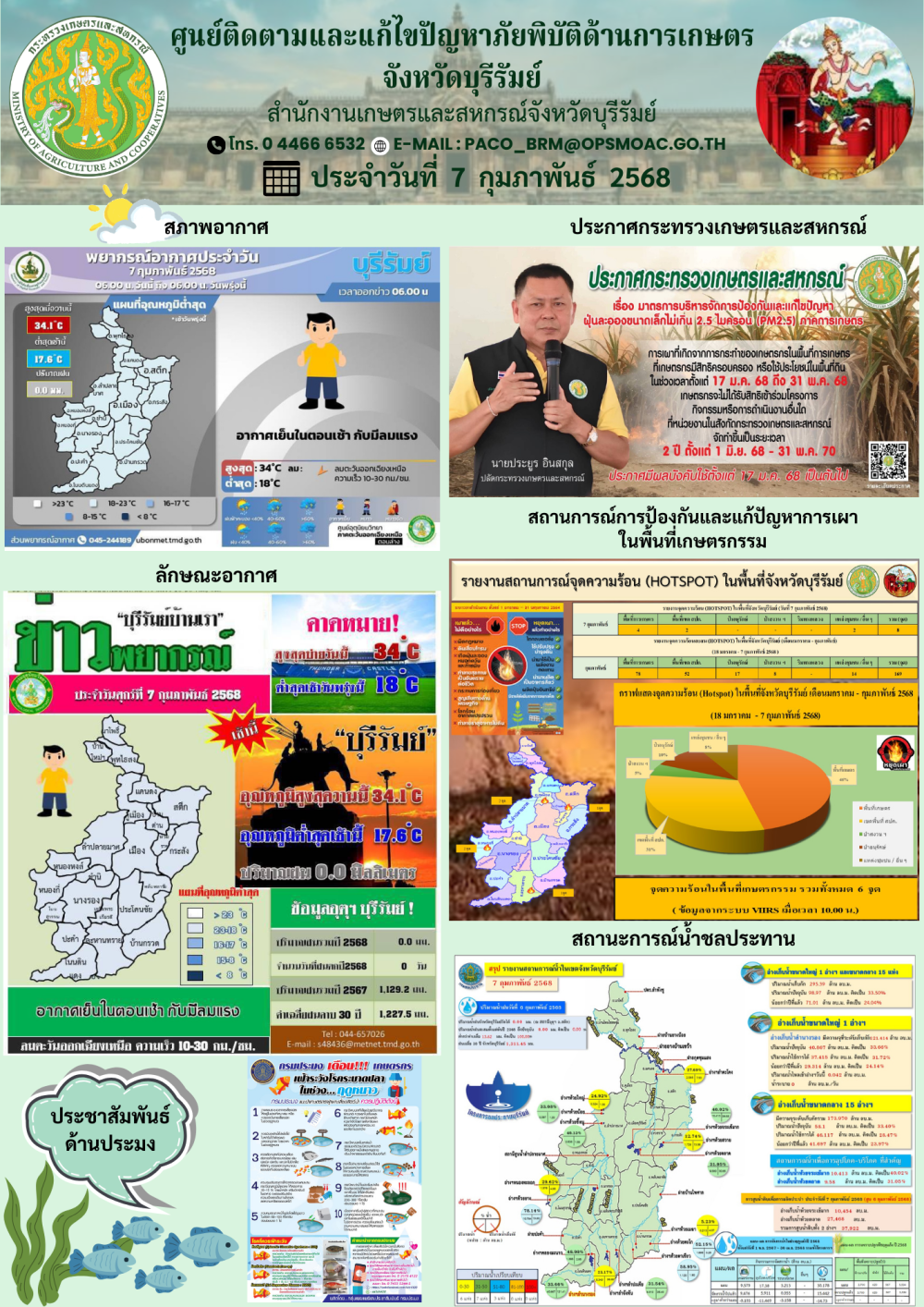 ศูนย์ติดตามและแก้ไขปัญหาภัยพิบัติด้านการเกษตรจังหวัดบุรีรัมย์