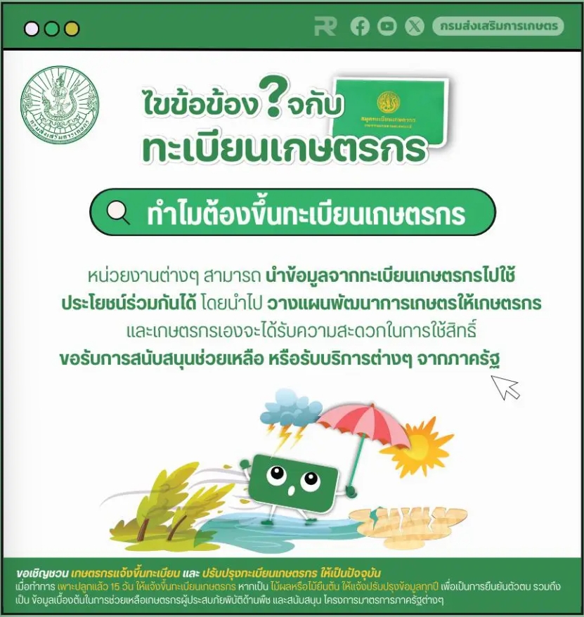 ไขข้อข้องใจ กับทะเบียนเกษตรกร