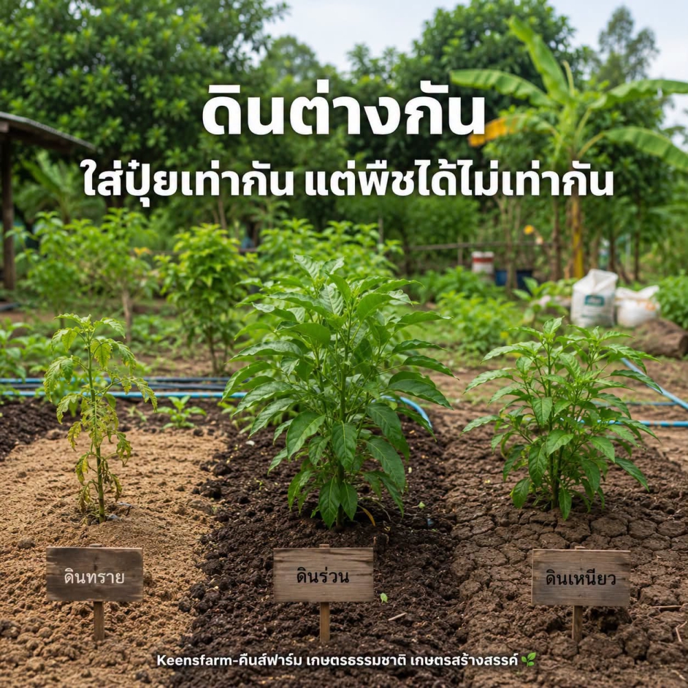 ใส่ปุ๋ยสูตรเดียวปริมาณเท่ากันแต่ทำไมสวนหนึ่งพืชโตดี
