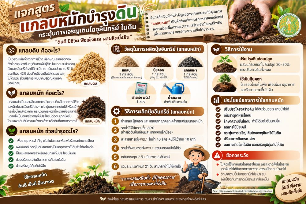 แจกสูตร แกลบหมักบำรุงดิน