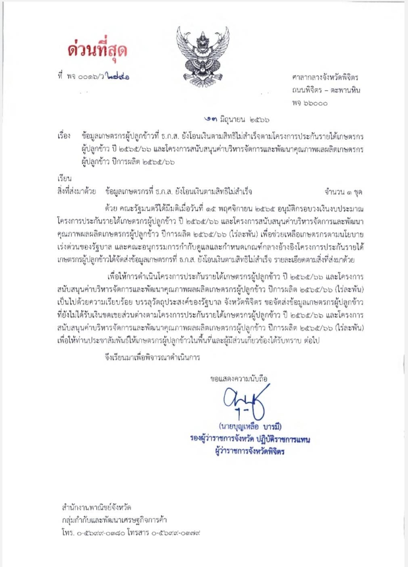 ข้อมูลเกษตรกรผู้ปลูกข้าวที่