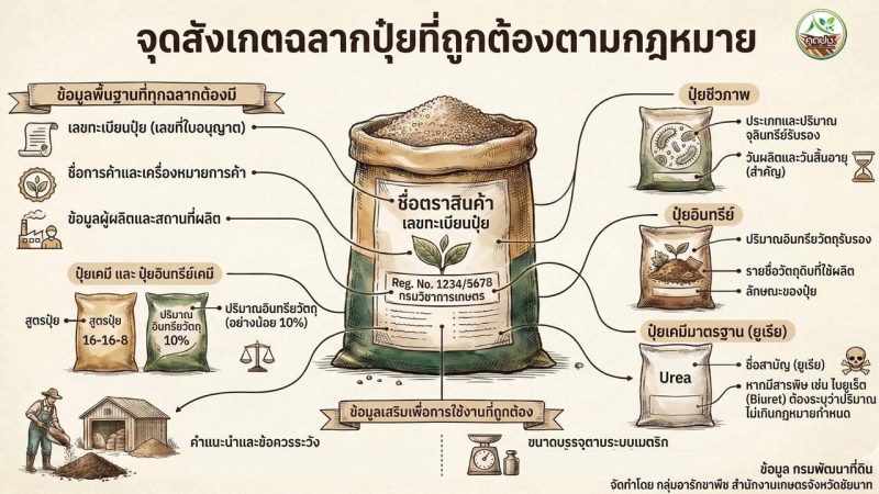 ฉลากปุ๋ยที่ถูกต้อง ตามกฎหมาย เป็นอย่างไร