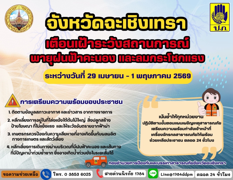 เตือนเฝ้าระวังสถานการณ์