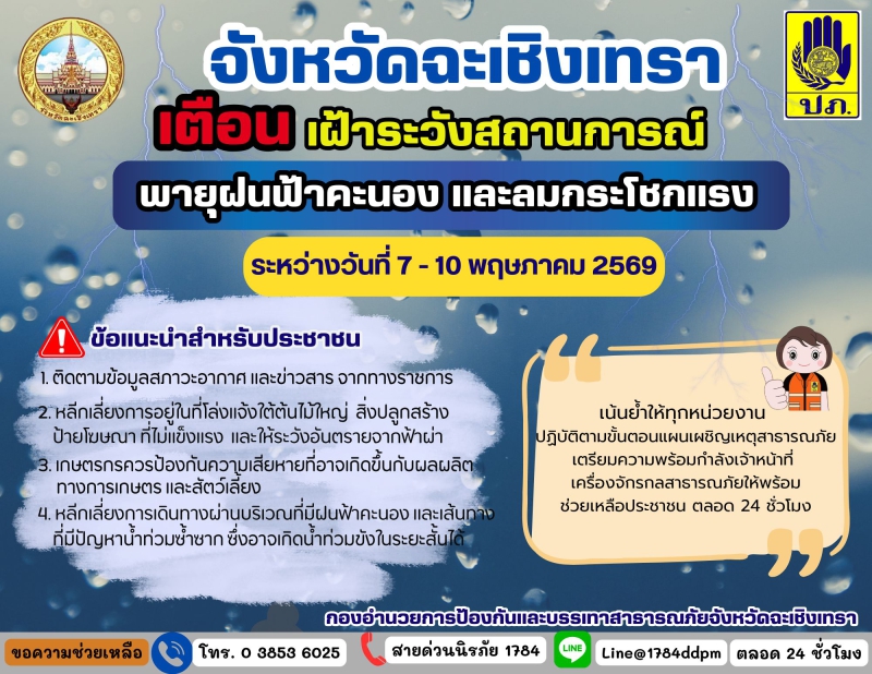 เตือนเฝ้าระวังสถานการณ์