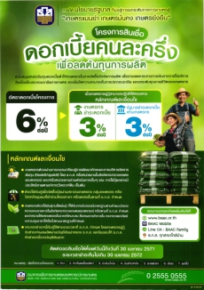 ประชาสัมพันธ์โครงการสินเชื่อดอกเบี้ยคนละครึ่งเพื่อลดต้นทุนการผลิต